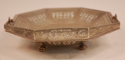 Lot 3058 - A late Victorian silver table basket, of...