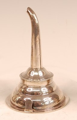 Lot 3063 - A modern silver wine funnel, the bowl having a...