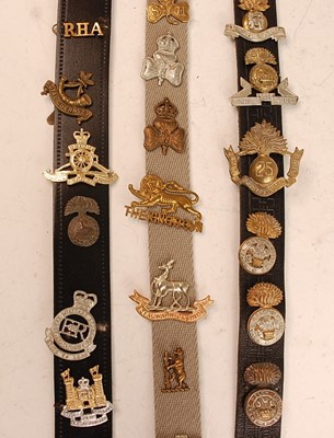 Lot 2196 - A collection of cap badges, collar/shoulder...