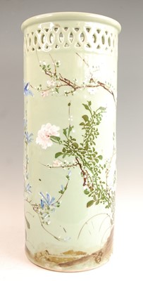 Lot 3234 - A Japanese celadon glazed stoneware stick /...