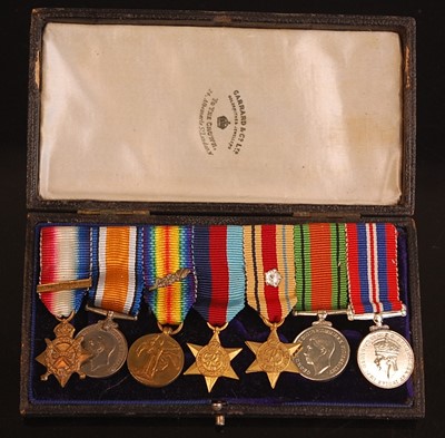 Lot 2147 - A WW I/II group of six medals to include 1914...