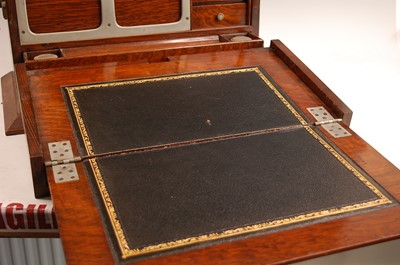Lot 3187 - A late Victorian oak fitted stationery box by...