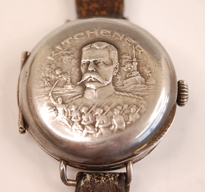 Lot 2383 - A WW I silver cased trench watch of full...