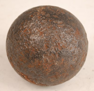 Lot 2385 - An 18/19th century iron cannon ball, dia.10cm.