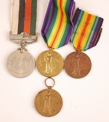 Lot 2161 - A collection of three WW I Victory medals,...