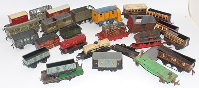 Lot 230 - A large box containing wagons or part wagons...