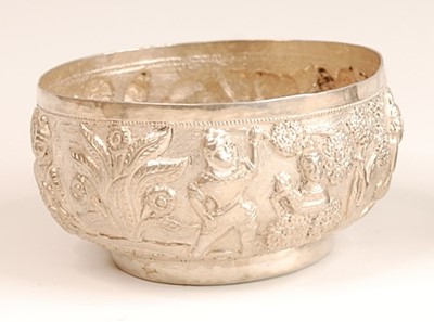 Lot 3228 - An Indian white metal bowl, the whole...