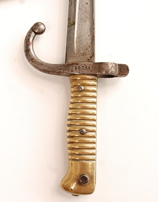 Lot 2242 - A French model 1866 Chassepot bayonet, having...