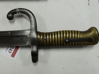 Lot 2243 - A French model 1866 Chassepot bayonet, the...