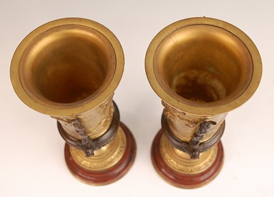 Lot 3213 - A pair of circa 1900 bronze and gilt bronze...