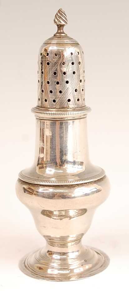 Lot 3075 - A George III silver pedestal lighthouse sugar...