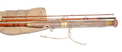 Lot 2624 - A Hardy 10' 6" three piece split cane fly rod...