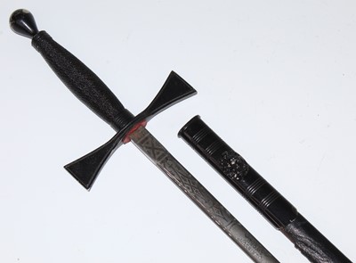 Lot 2245 - A Masonic Ceremonial sword, the 71cm flattened...