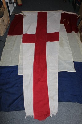 Lot 2386 - A Naval St George Cross stitched cotton flag,...