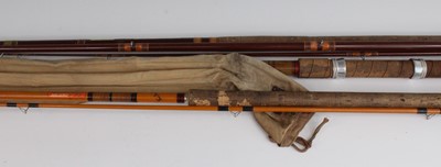 Lot 2638 - A Milbro 14' 6" three peice rod, together with...