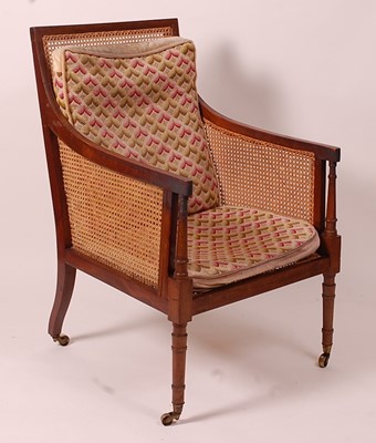Lot 3376 - A 19th century mahogany Bergere library chair,...