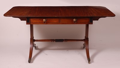 Lot 3379 - A Regency mahogany and ebony strung sofa table,...