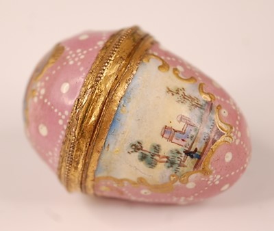 Lot 3176 - A late 18th century English enamel egg shaped...