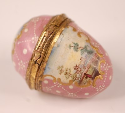 Lot 3176 - A late 18th century English enamel egg shaped...