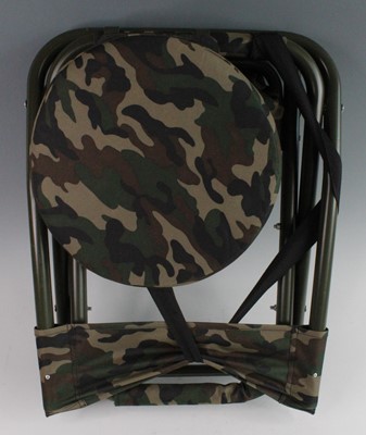 Lot 2566 - A tubular metal and camouglage folding chair,...