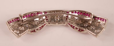 Lot 3126 - An Art Deco style white metal, ruby and...