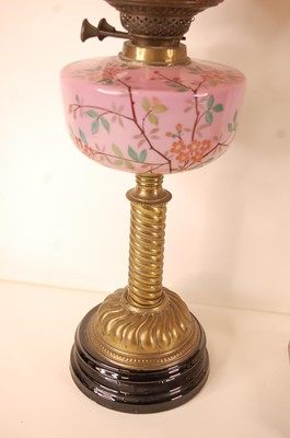 Lot 3209 - A Victorian pedestal oil lamp, having a...