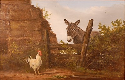 Lot 1268 - Late 19th century English school - Donkey and...