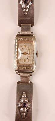 Lot 3166 - An Elgin lady's 14ct white gold cased manual...