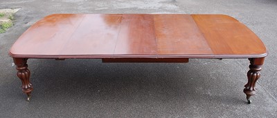 Lot 2577 - A Victorian mahogany extending dining table,...
