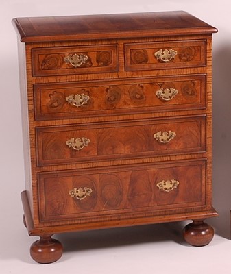 Lot 3345 - An oyster veneered chest, of small proportions...