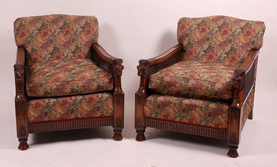 Lot 3359 - A pair of carved and stained beechwood Bergere...