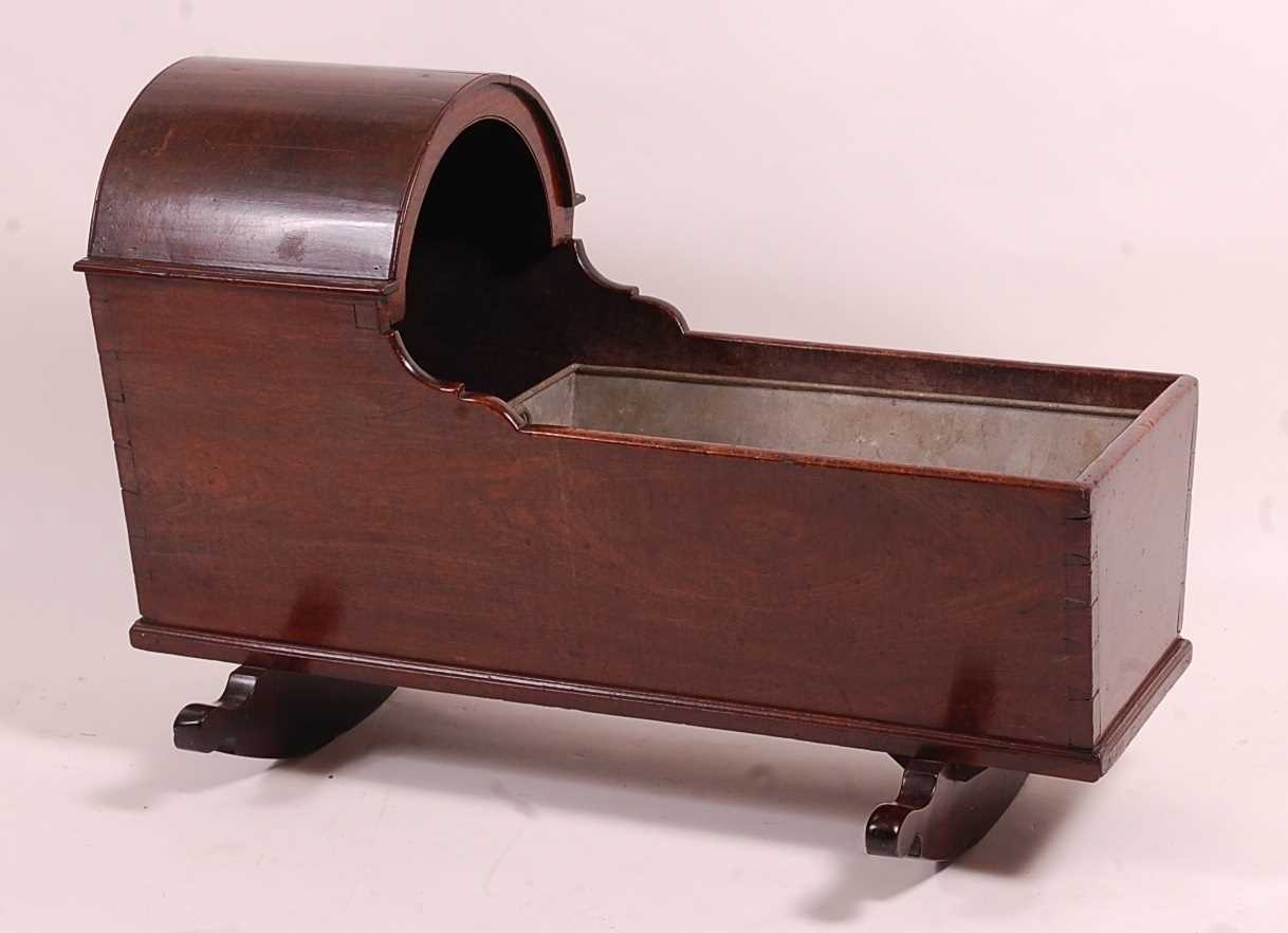 Lot 3368 - An 18th century mahogany child's crib, having...