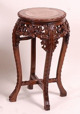 Lot 3240 - A circa 1900 Chinese 'rosewood' and variegated...