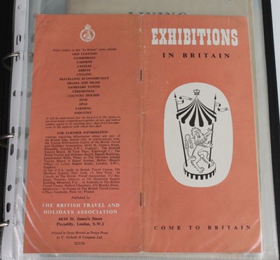 Lot 2086 - An album of various Exhibition booklets and...