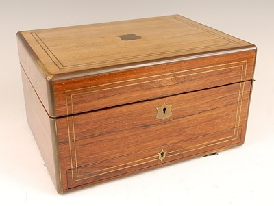Lot 3081 - A Victorian rosewood and brass bound fitted...