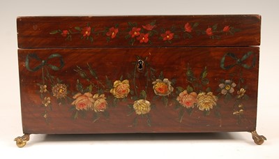 Lot 3190 - A 19th century walnut fitted tea caddy, the...