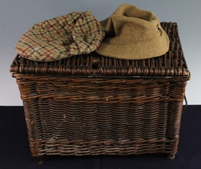 Lot 2677 - A wicker creel, the contents to include a...