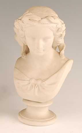 Lot 3032 - A Copeland Parian bust of Miranda after W.C....