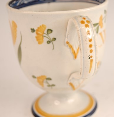 Lot 3023 - A George III pearlware pedestal loving cup,...