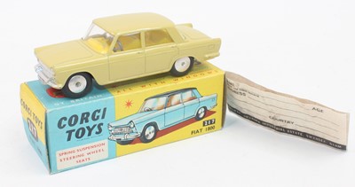 Lot 1061 - A Corgi Toys 217 Fiat 1800 Saloon, mustard...