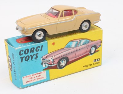 Lot 1063 - Corgi Toys No 228 Volvo P1800 with tan body...