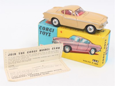Lot 1063 - Corgi Toys No 228 Volvo P1800 with tan body...