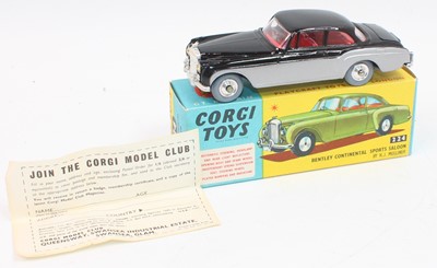 Lot 1066 - Corgi Toys No 224 Bentley Continental in black...