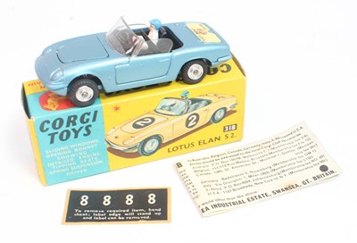 Lot 1073 - A Corgi Toys No. 318 Lotus Elan S2 in metallic...