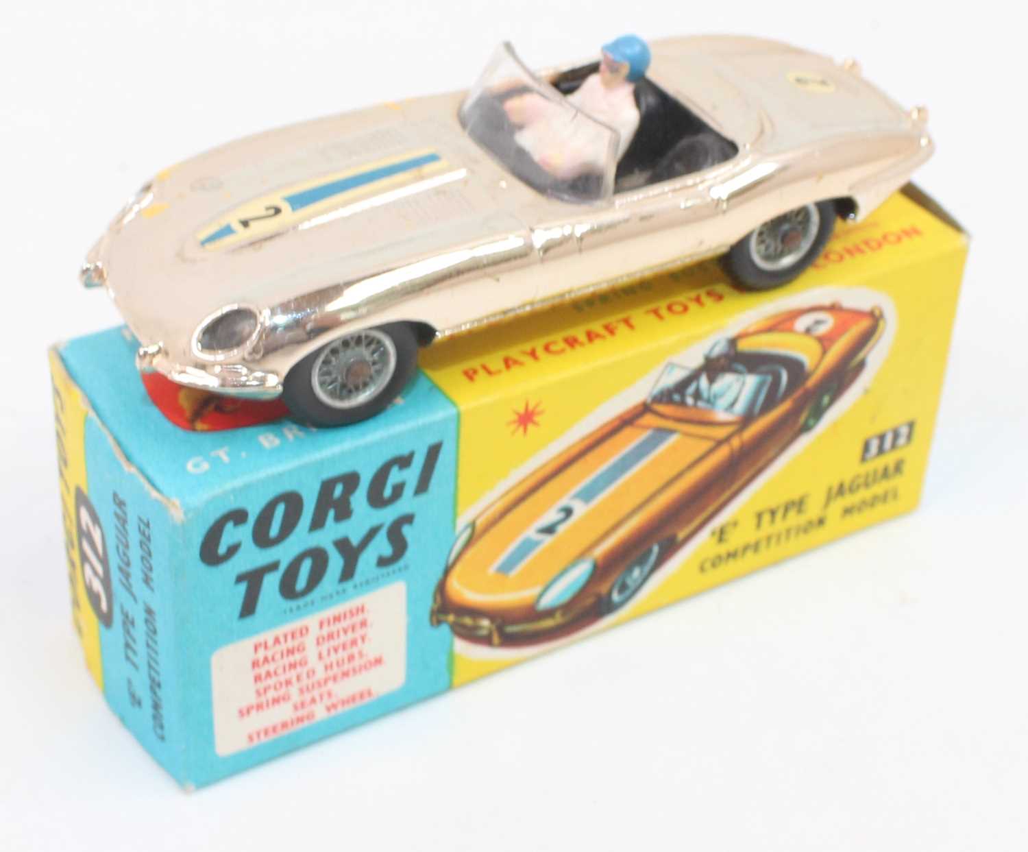 Lot 1076 - A Corgi Toys No. 312 Jaguar E type Competition...
