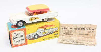 Lot 1086 - Corgi Toys, 430 Ford Bermuda taxi, white body...