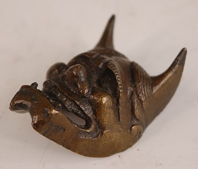 Lot 245 - * A miniature Japanese bronze Noh mask,...