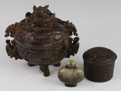 Lot 259 - * A Chinese hardstone jar and cover of squat...
