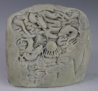 Lot 261 - * A Chinese polished hardstone, carved in...
