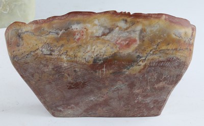 Lot 262 - * A Chinese polished soapstone, carved with...